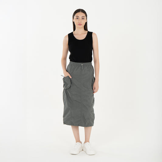Utility Cargo Midi Skirt