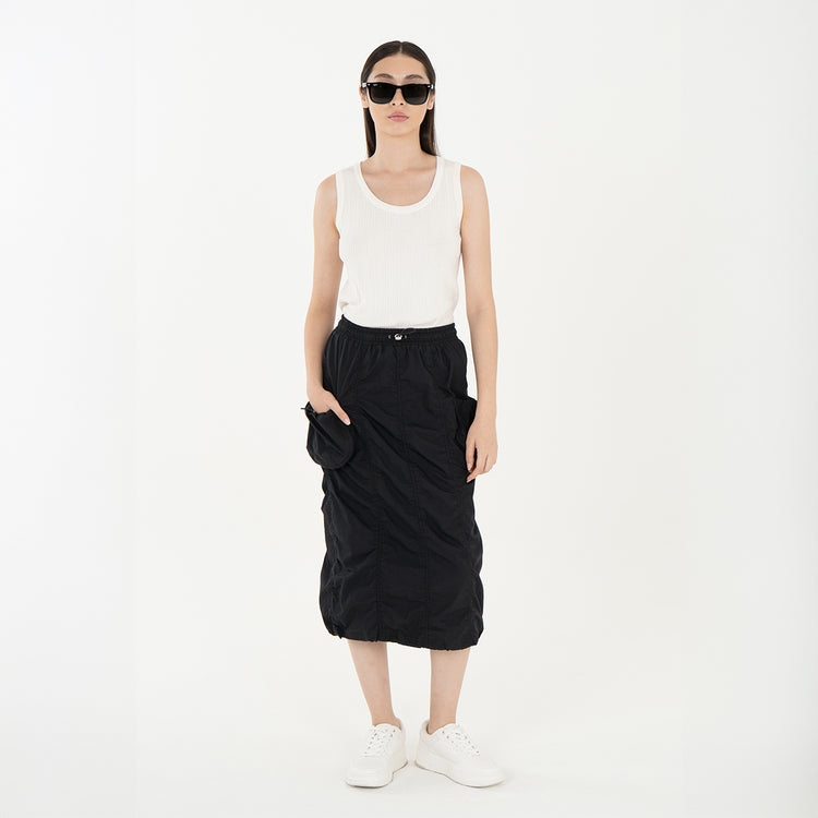 Utility Cargo Midi Skirt
