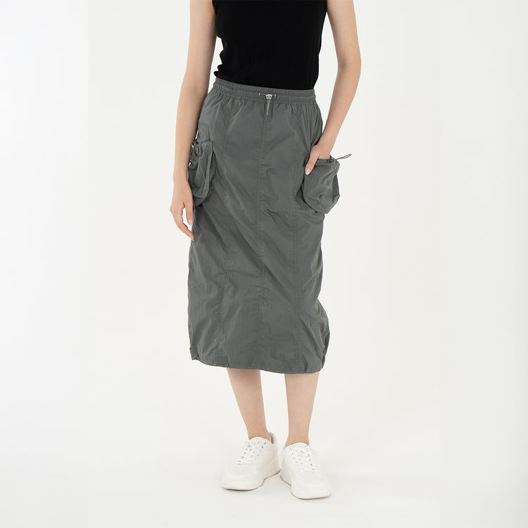 Utility Cargo Midi Skirt