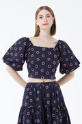 Bloom Puff Sleeve Cropped Top