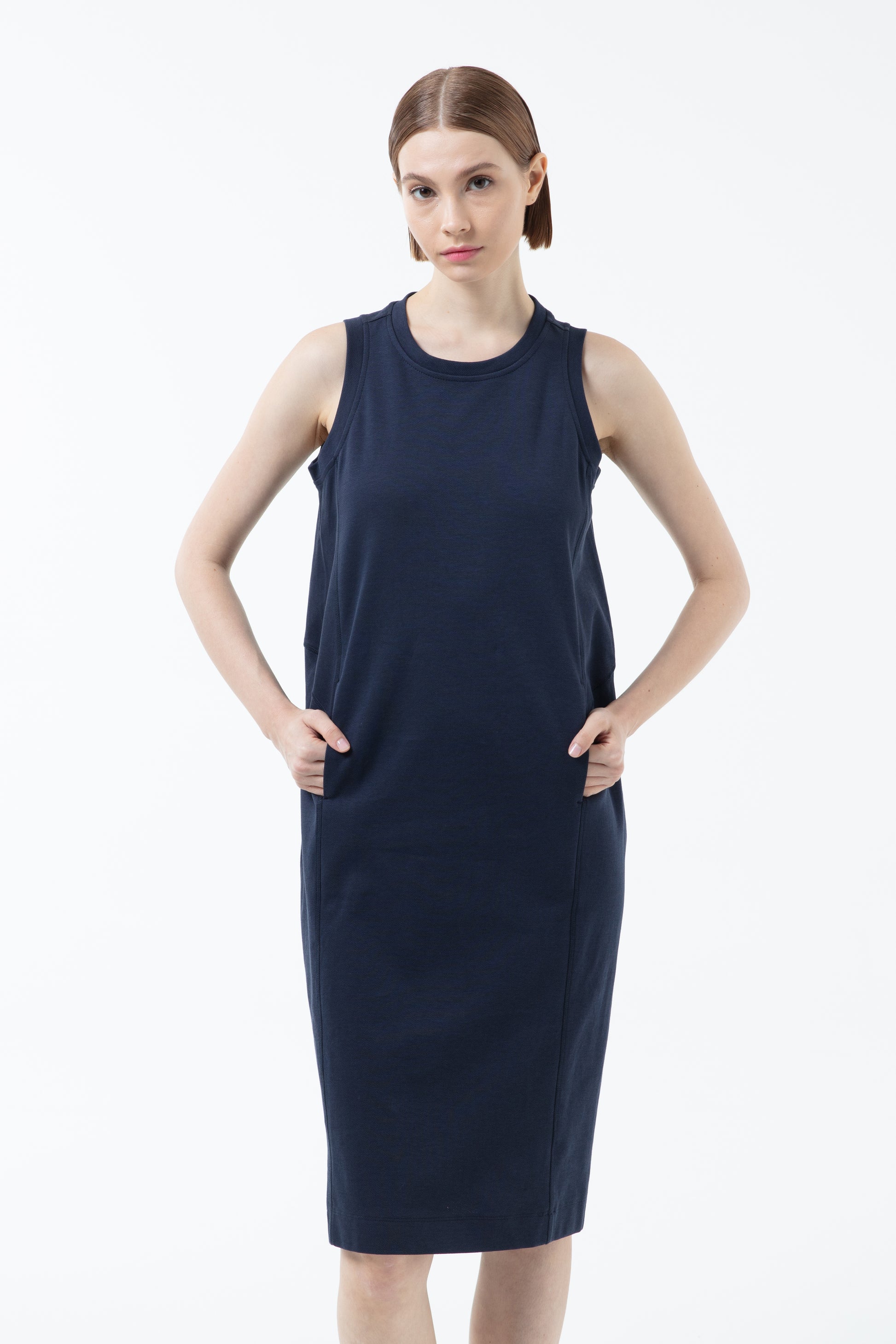 sleeveless shift midi dress Dania Shift Dress Bright Pink