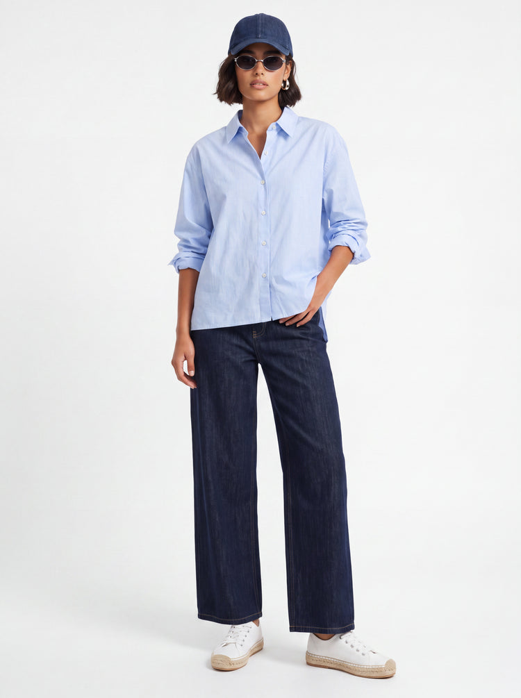 White Blue Stripe