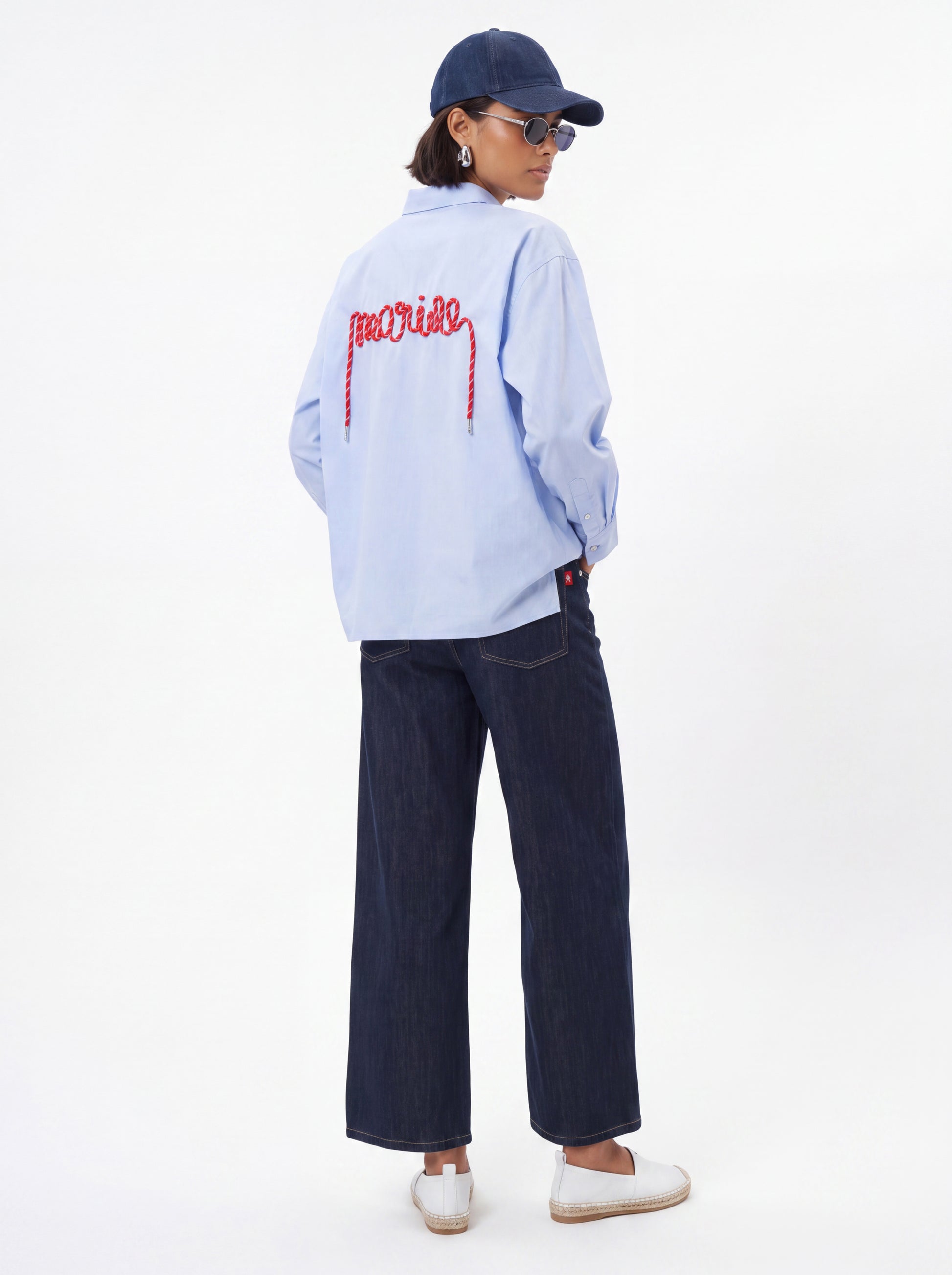 White Blue Stripe