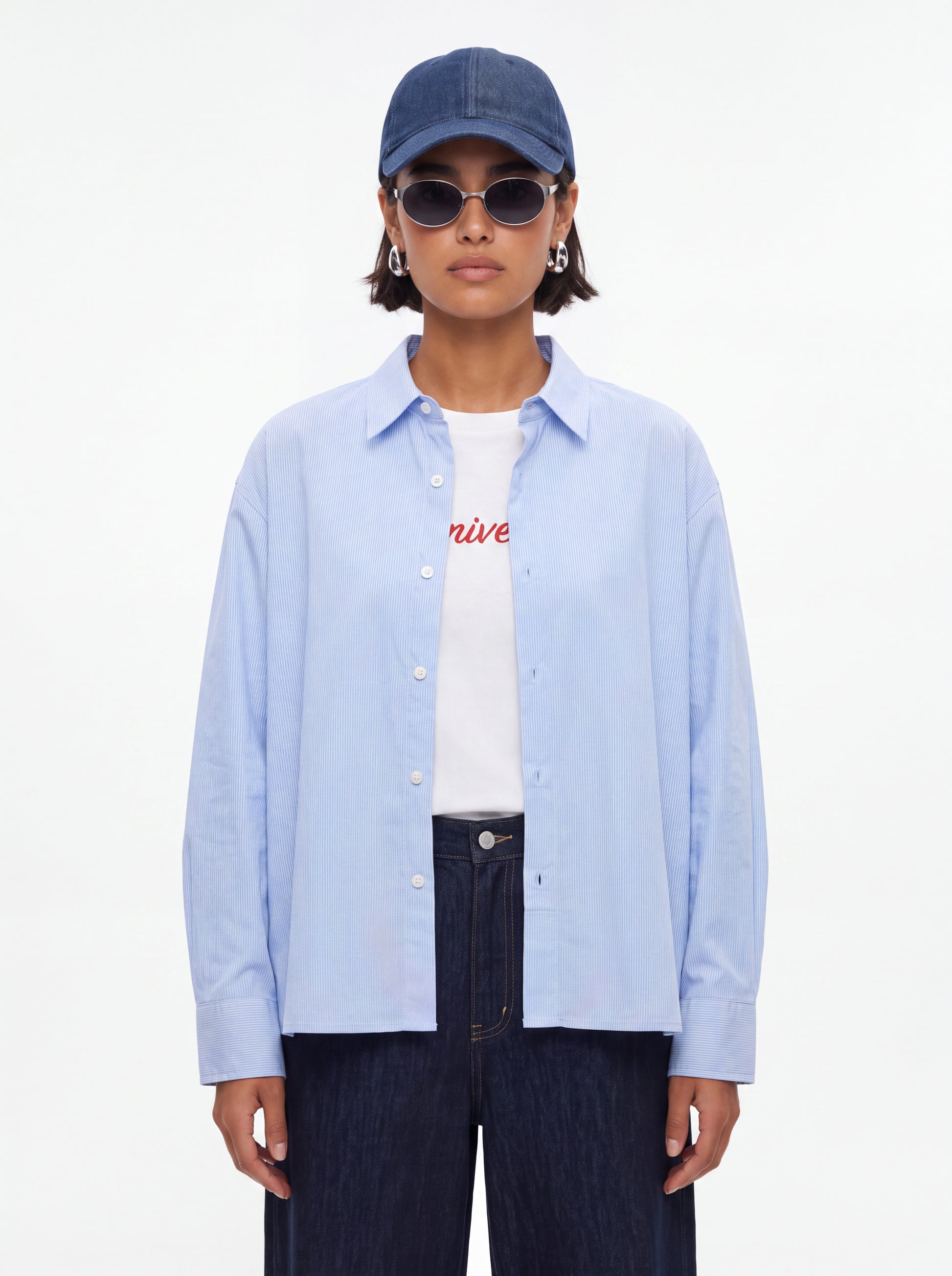 White Blue Stripe