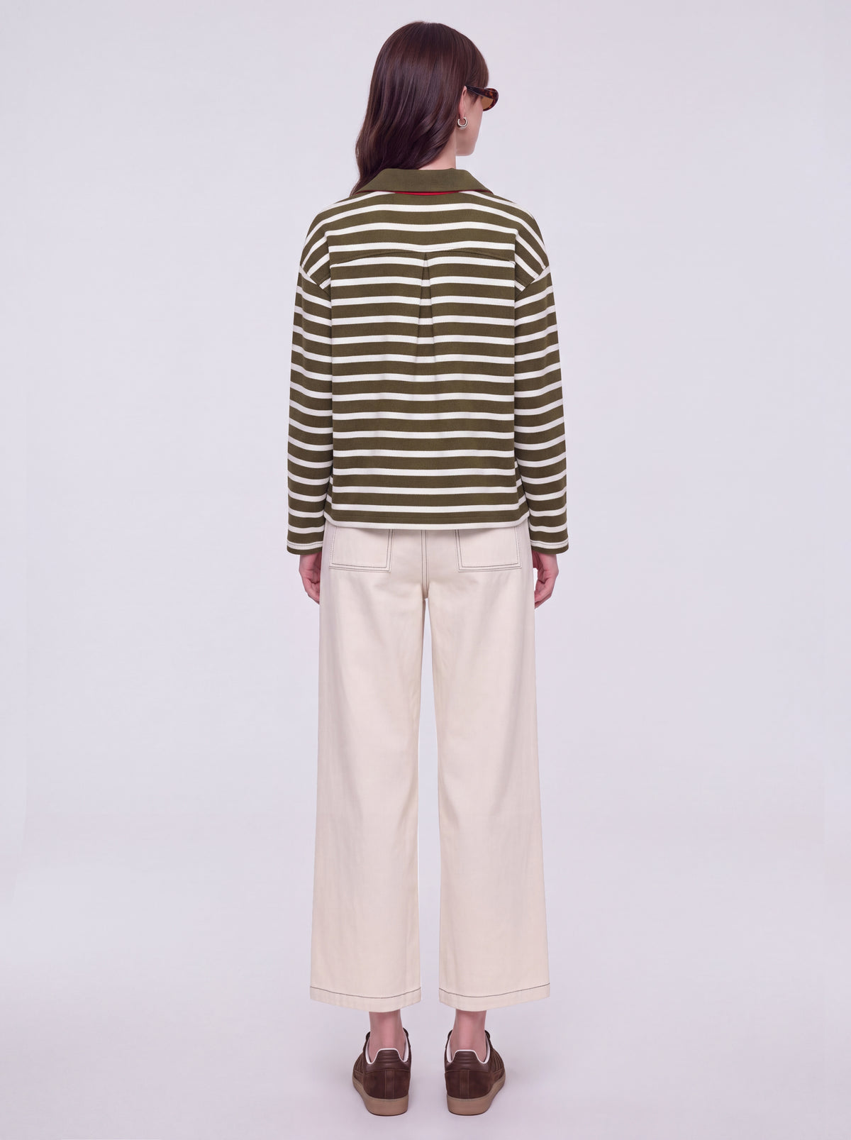 Olive White Stripes